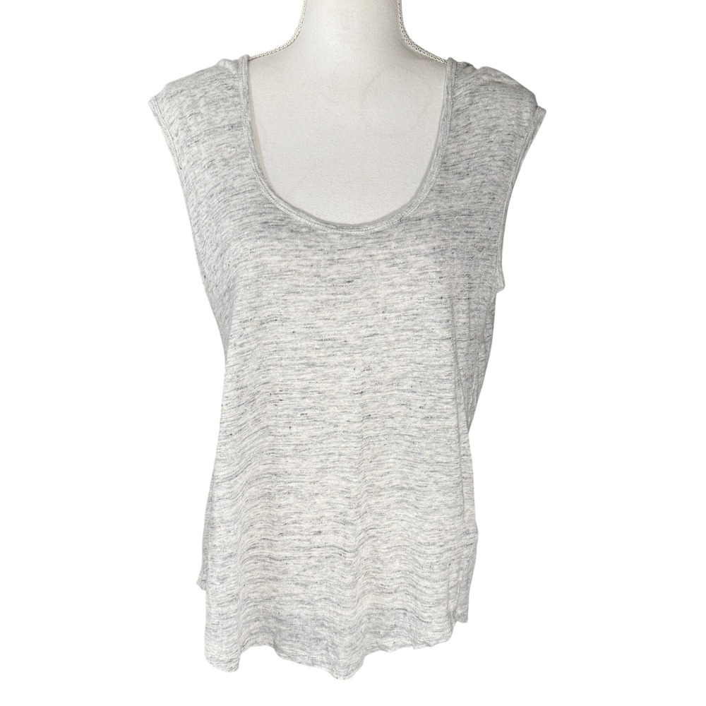 Banana Republic‎ Women's Grey 100% Linen Sleeveless Scoop Neck Tank Top Size M